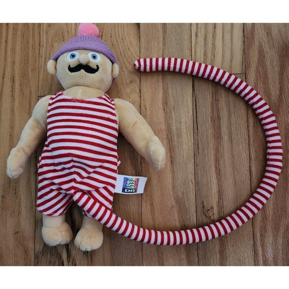 Rama Sjang Plush Doll‎ Toy Striped Outfit Purple Hat Long Tail Stuffed